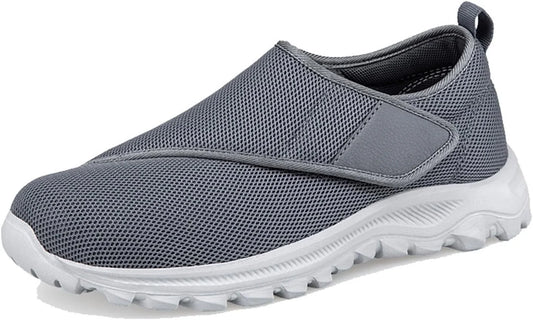 Leisure Sports Velcro Elderly Shoes with Wide and Swollen Feet for Middle-Aged and Elderly Men and Women, Soft Soled Walking Shoes