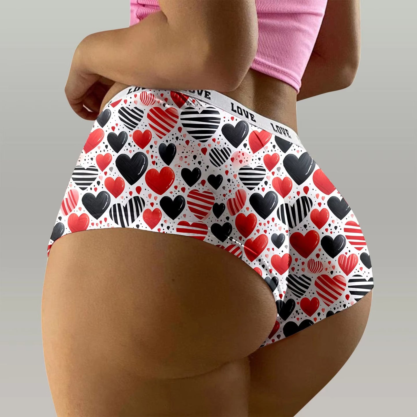 Sexy Panties Womens Underwear Red Valentine'S Day Lingerie Briefs Breathable Push up Thongs Ladies Comfortable Intimate